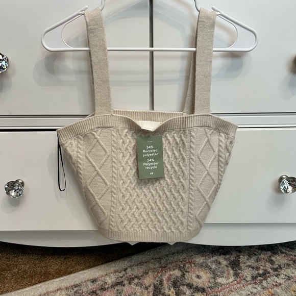 Recycled Polyester Beige Knit Top - Picture 1 of 2